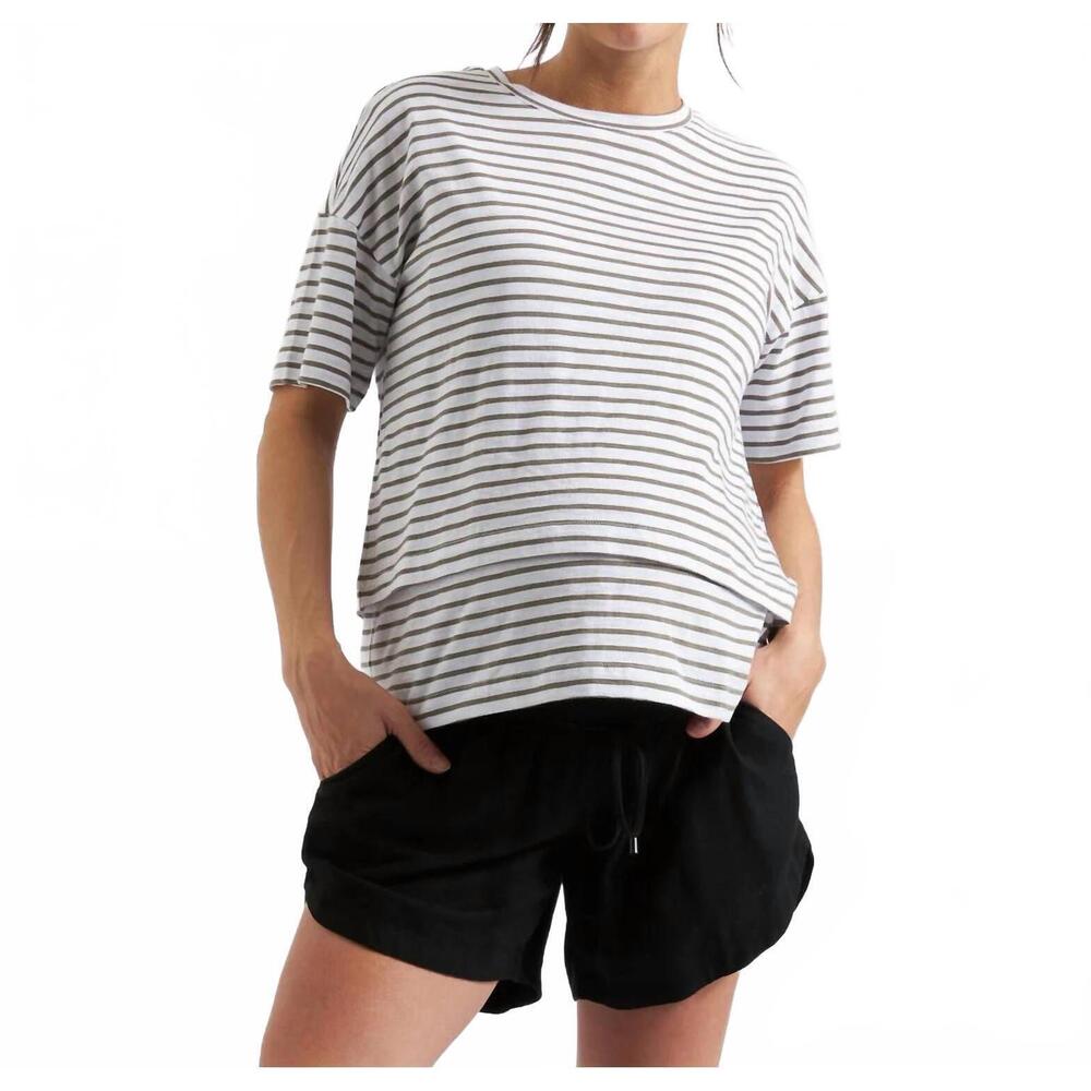 NEW RIPE claudette nursing tee in white/ink